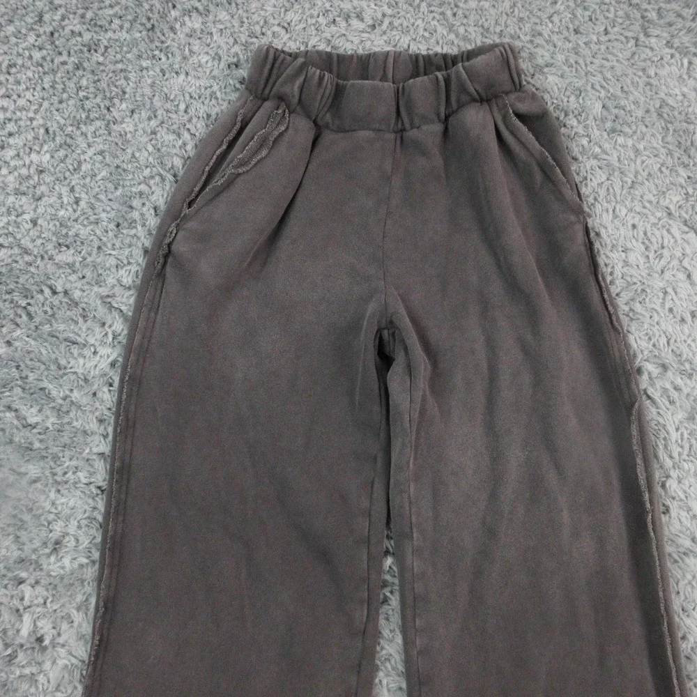 Elan Pants Womens XS Black Wide Leg French Terry Lounge Sweatpants 22x30.5* - Picture 2 of 13